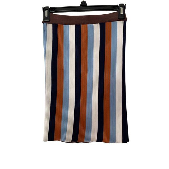 PH5 Striped Ribbed Knit Mini Skirt Brown Multicolor Size 5/US 2 - Picture 5 of 12